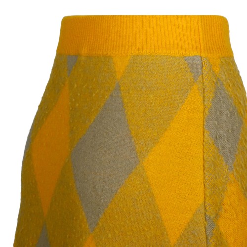 Check Plaid Wool Skirt