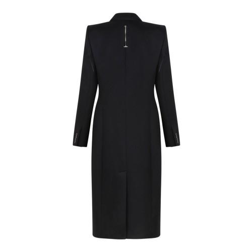 Black Stacked Shoulder Tailored Coat 2