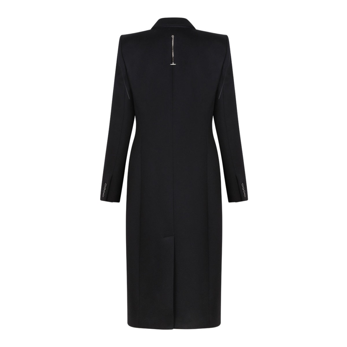 Black Stacked Shoulder Tailored Coat