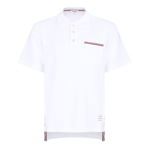 White RWB Stripe Polo Shirt