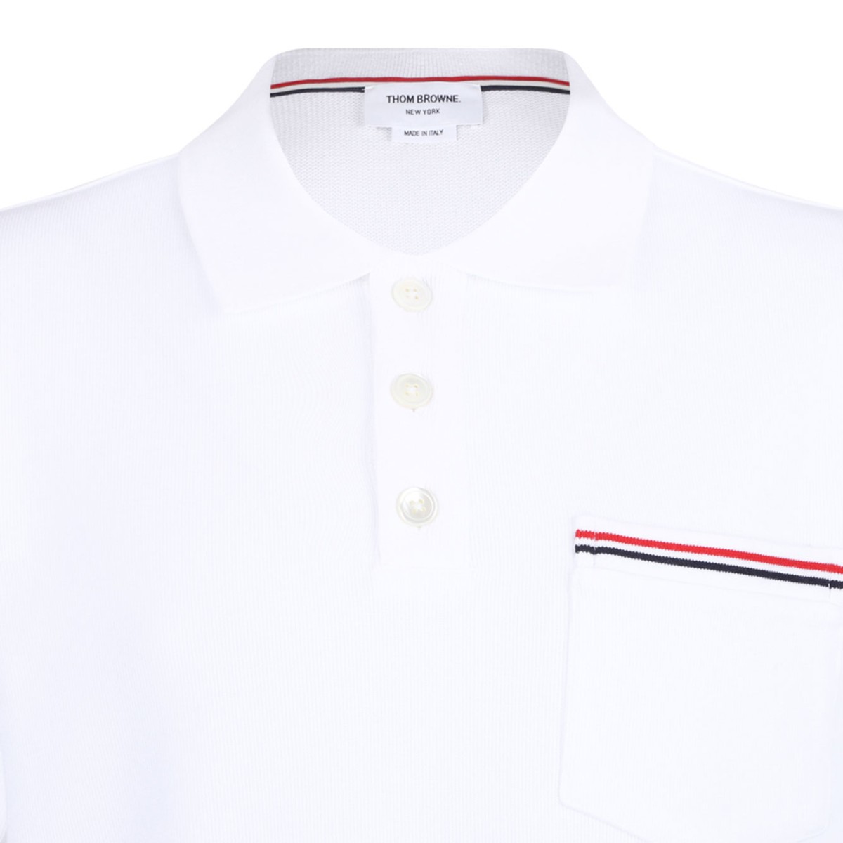 White RWB Stripe Polo Shirt