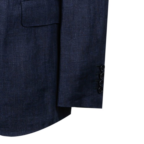 Single-Breasted Linen-Blend Jacket