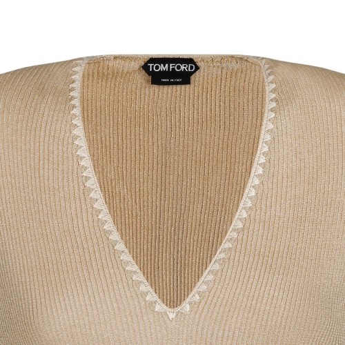 Light Beige V Neck Sweater