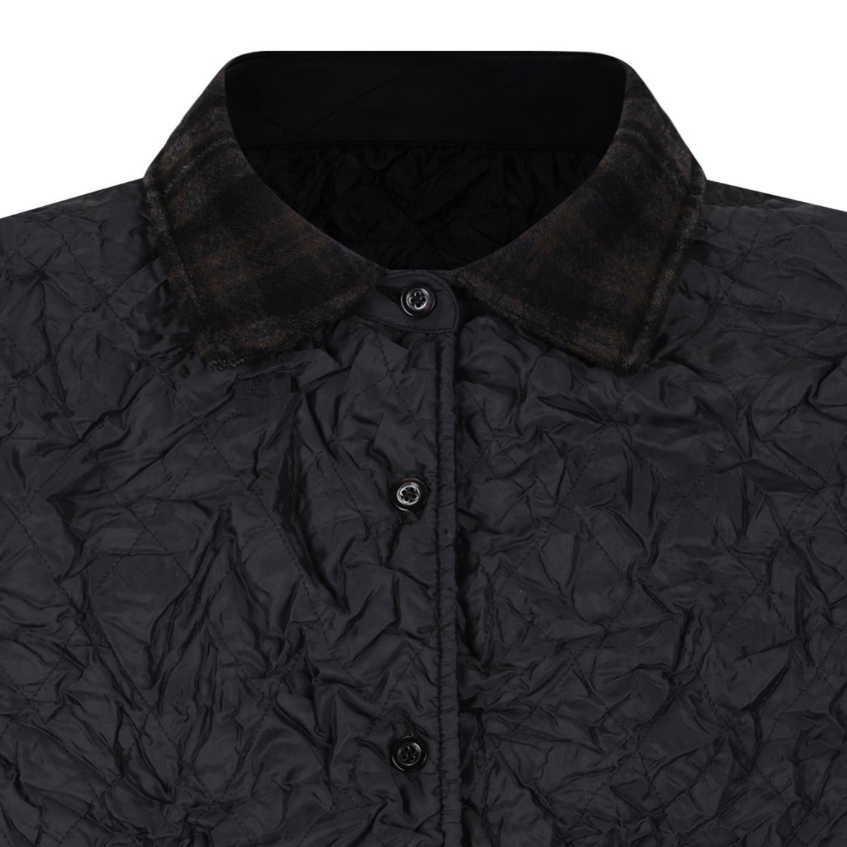 Anthracite And Brown Quilted Jacket