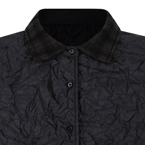 Anthracite And Brown Quilted Jacket