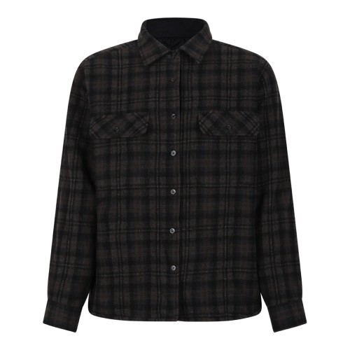 Anthracite And Brown Quilted Jacket