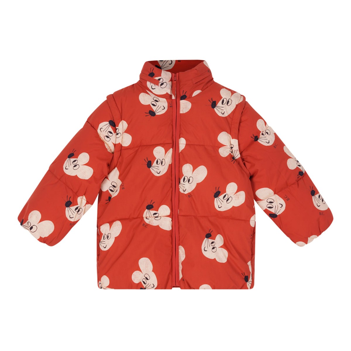 Red Graphic Print Padded Jacket