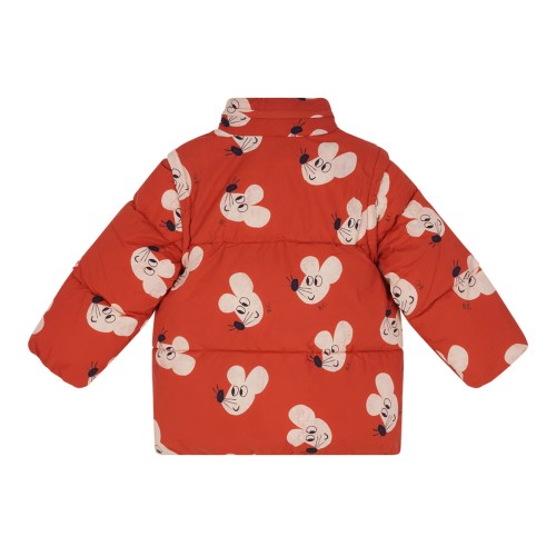 Red Graphic Print Padded Jacket 2