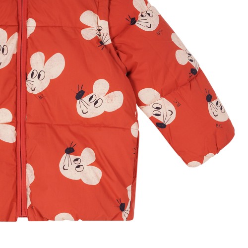 Red Graphic Print Padded Jacket