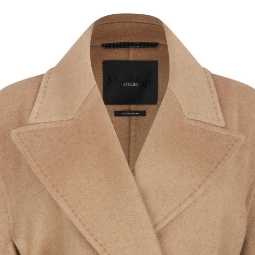 Camel Coat With Unstructured Line