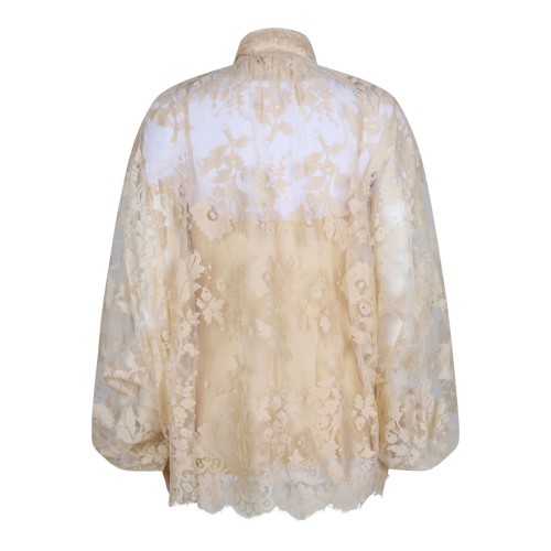 Cream White Illustration Blouse