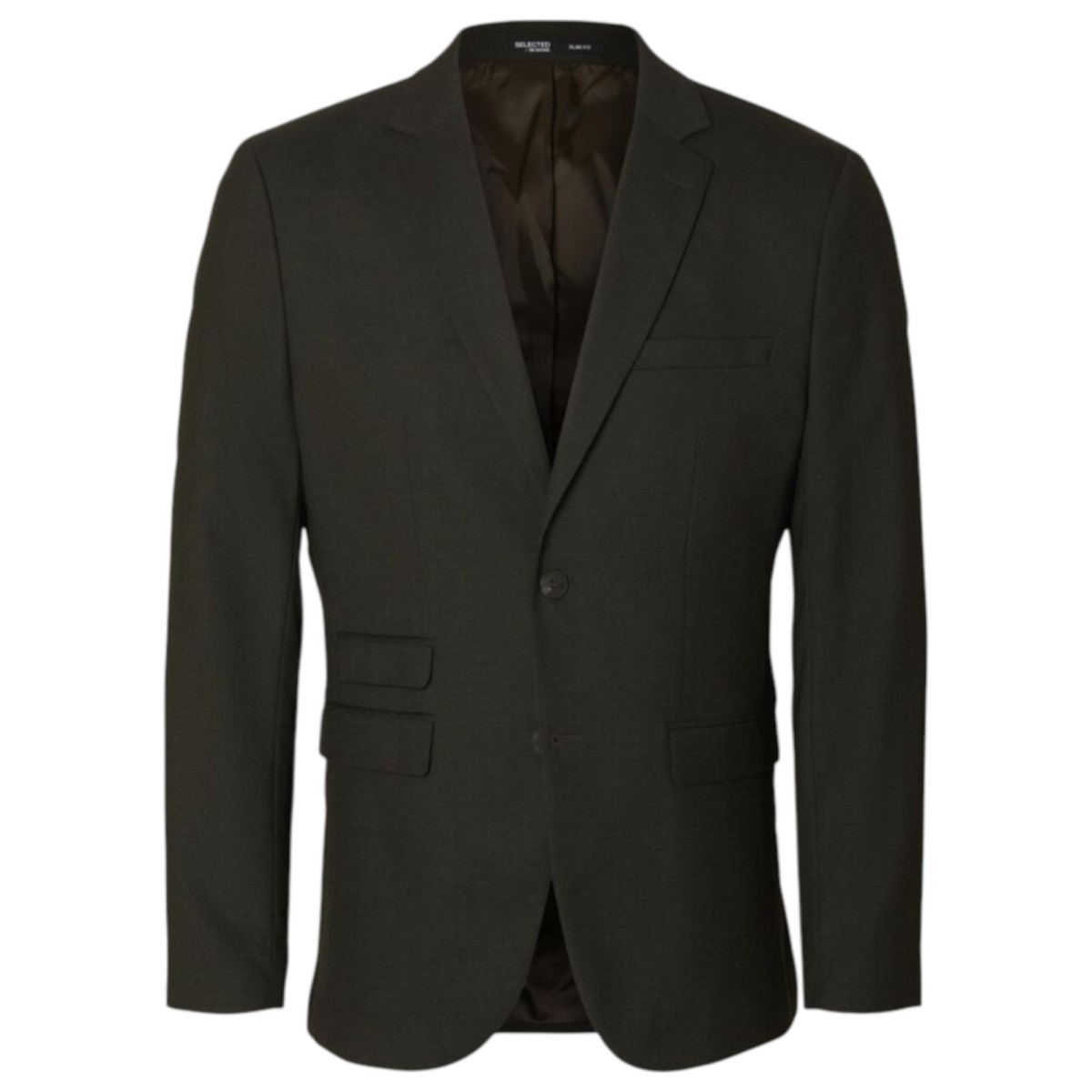 Dark Green Single-Breasted Blazer