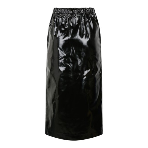 Black Patent Leather Midi Skirt 2