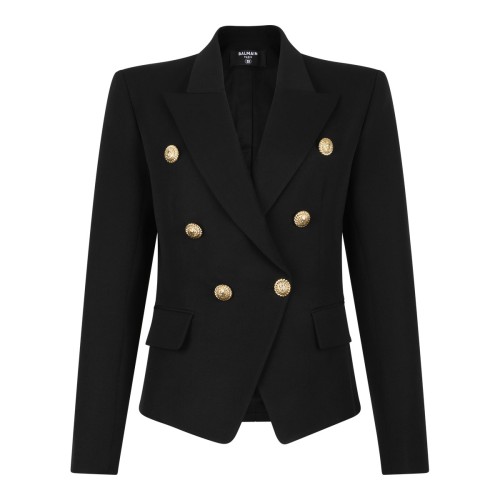 Black Double-Breasted Wool Jacket