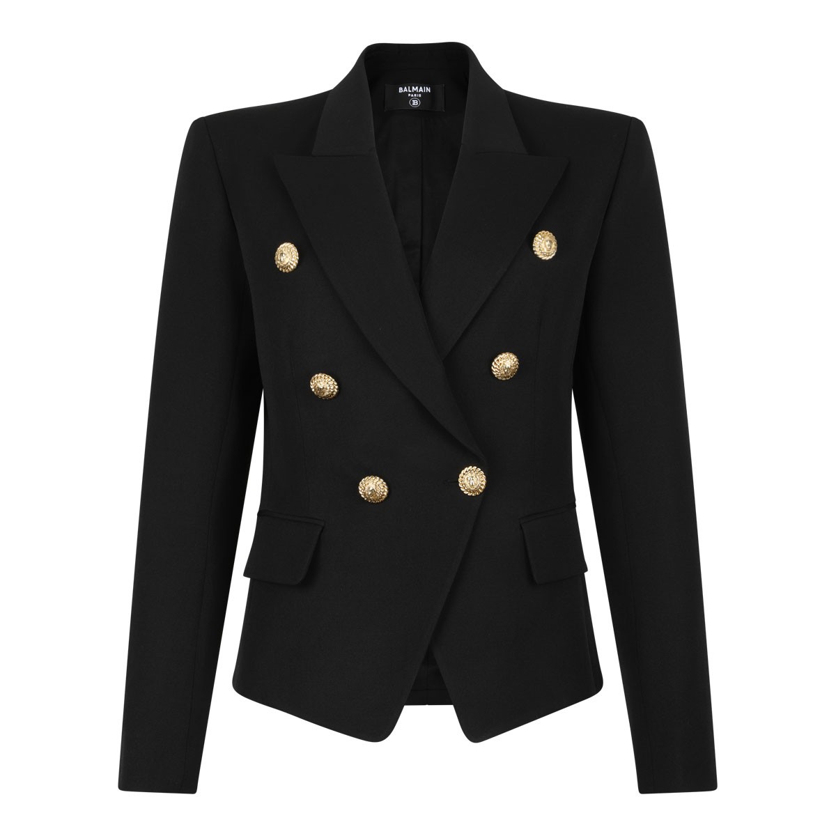 Black Double-Breasted Wool Jacket