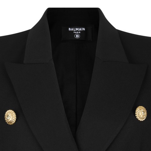 Black Double-Breasted Wool Jacket