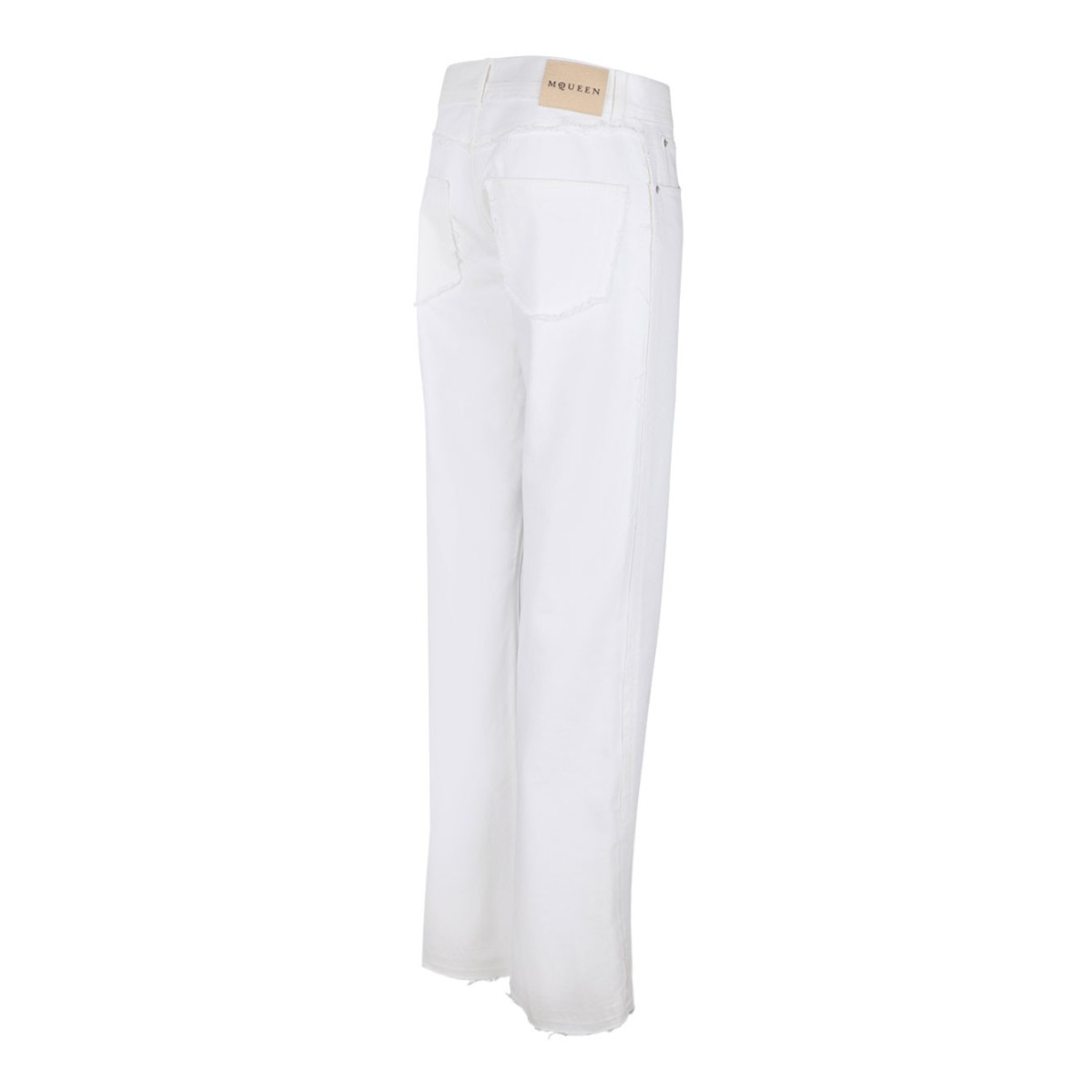 White Raw Cut Jeans