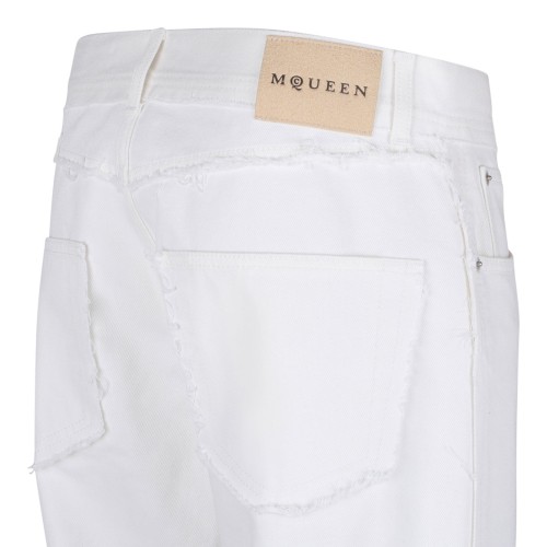 White Raw Cut Jeans