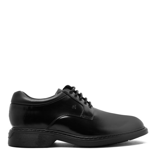 Black Highlights Leather Derby Shoes