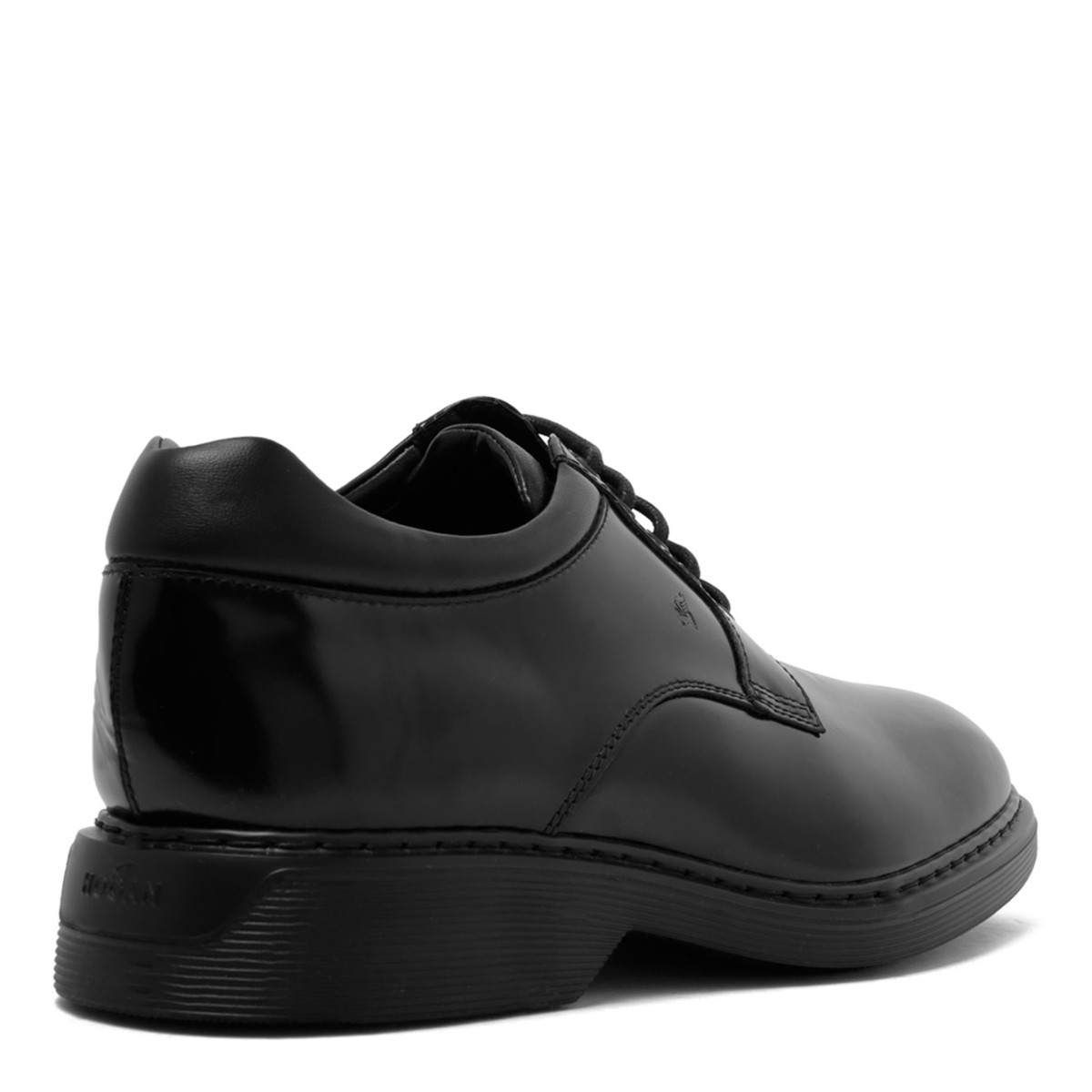 Black Highlights Leather Derby Shoes