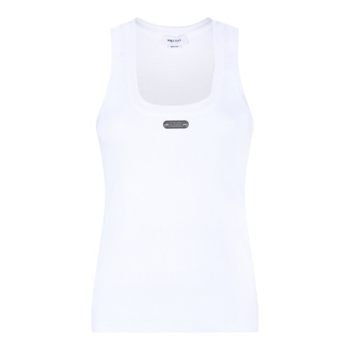 White Logo Plaque Tank Top