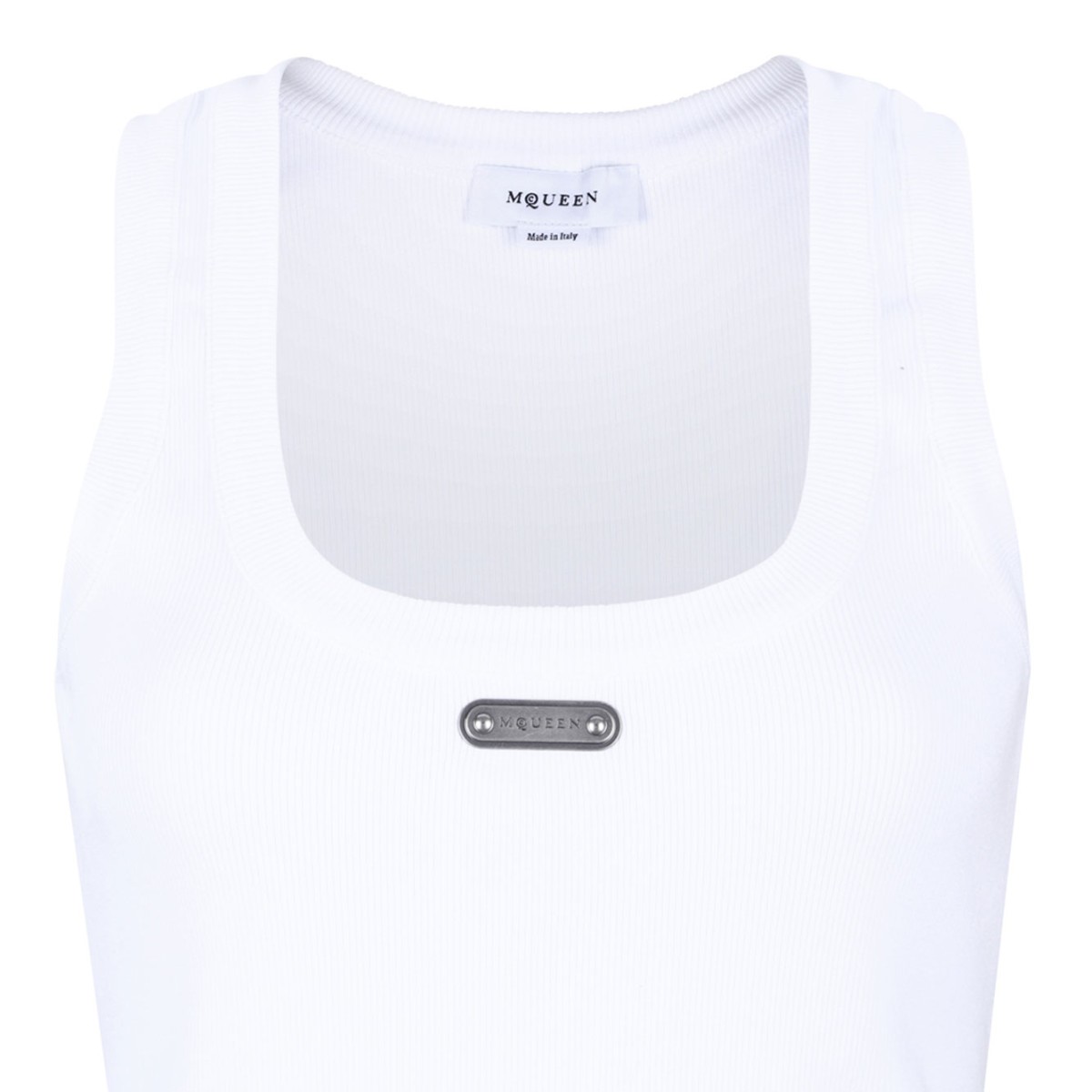 White Logo Plaque Tank Top