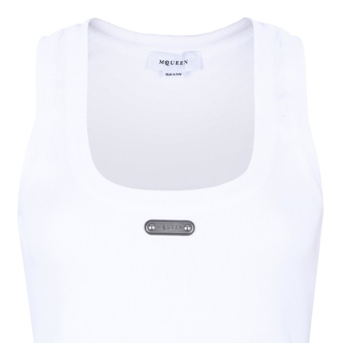 White Logo Plaque Tank Top