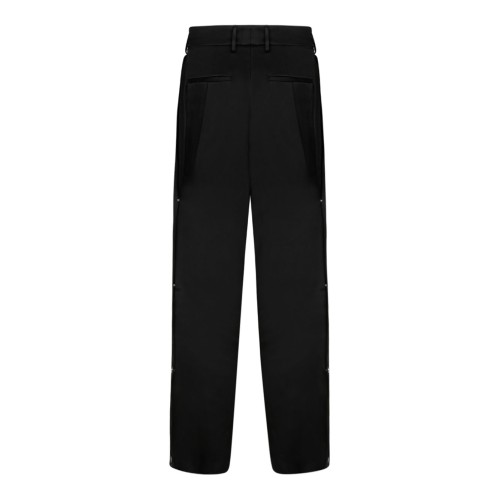 Side Pleats Black Pants