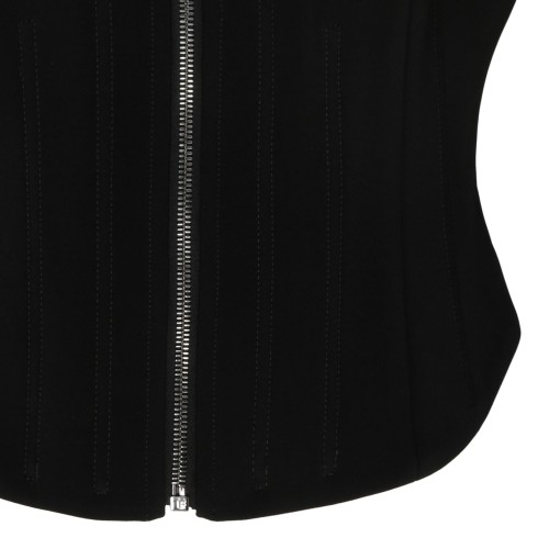 Tom Ford Black Stretch Silk Corset Top