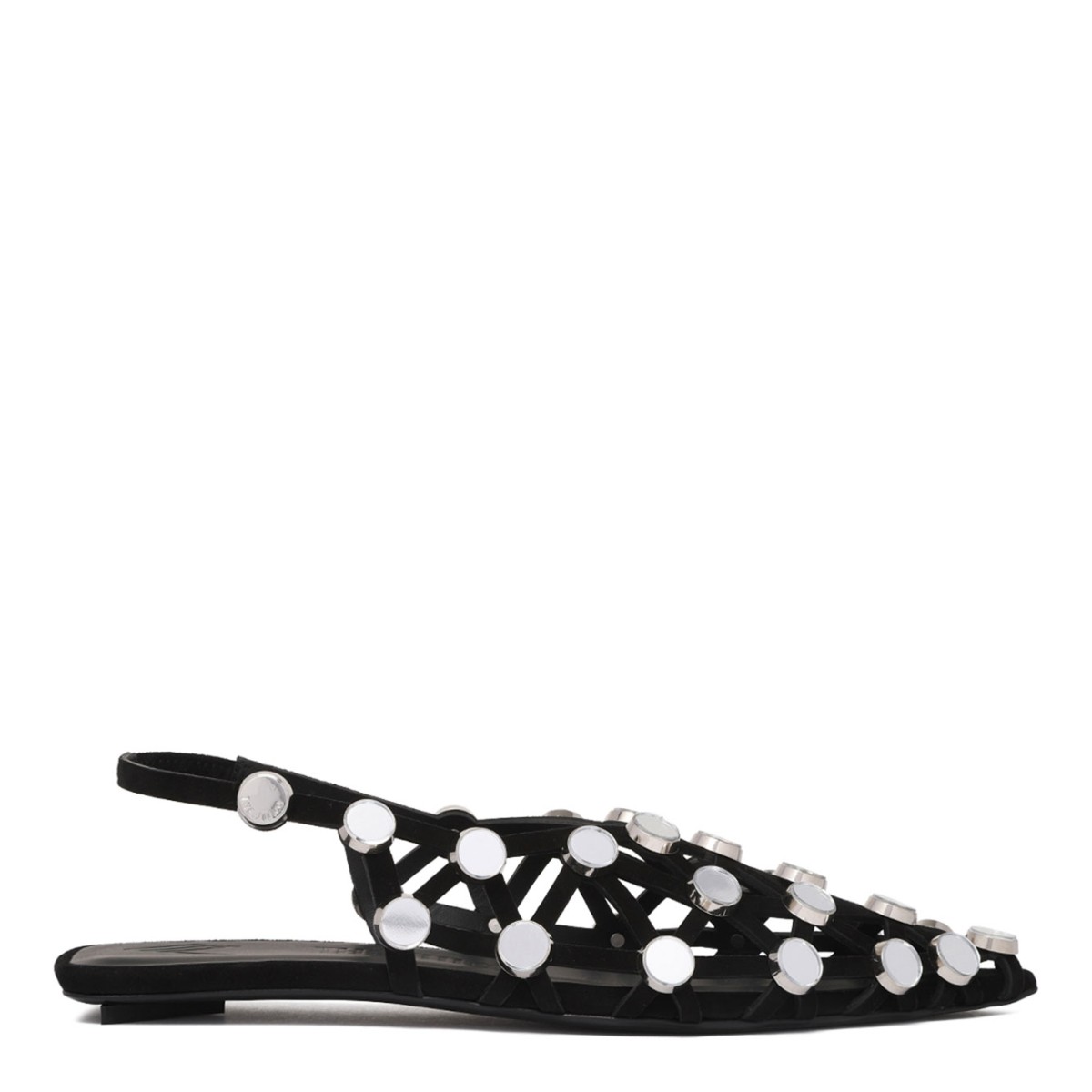 Black Grid Ballerina Shoes