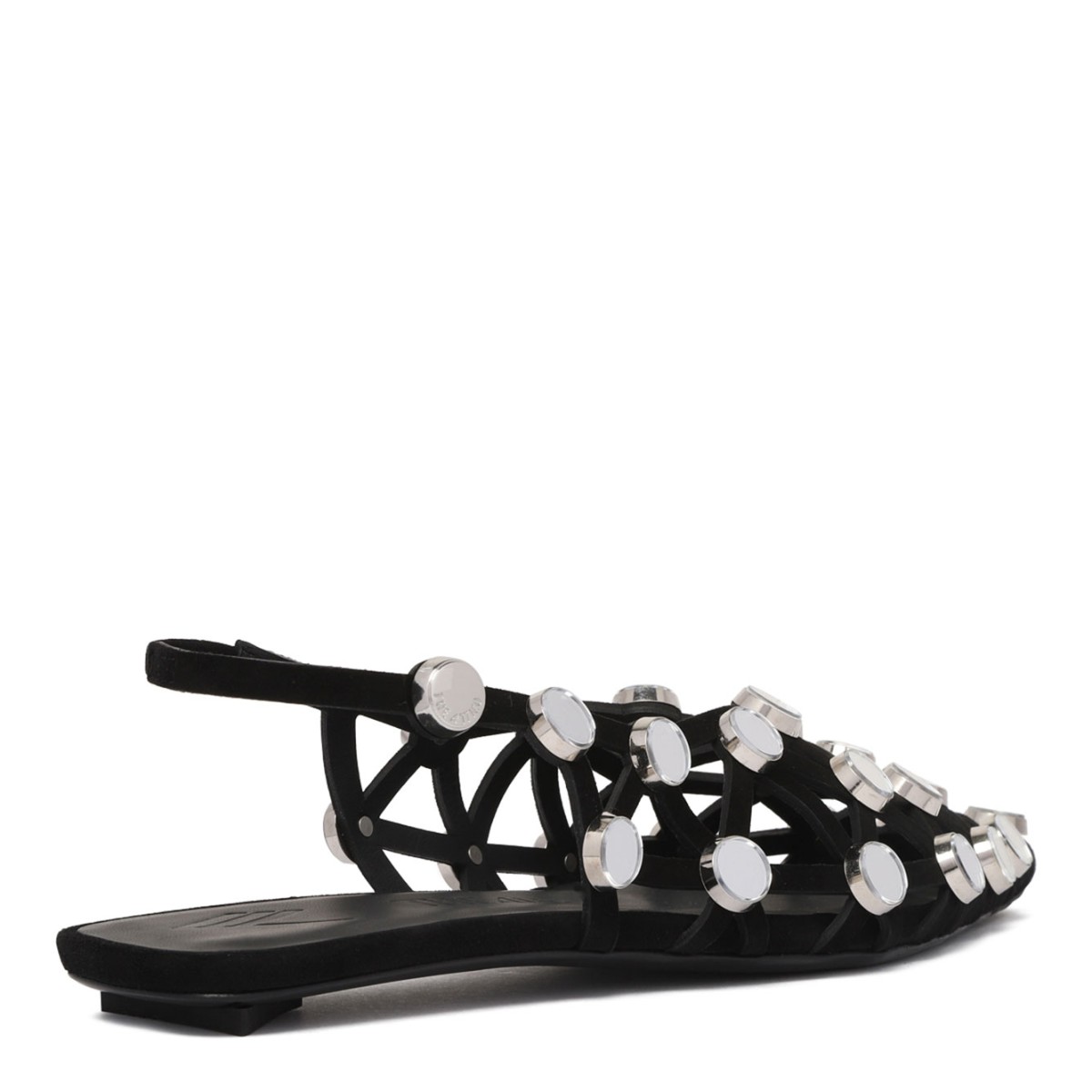 Black Grid Ballerina Shoes