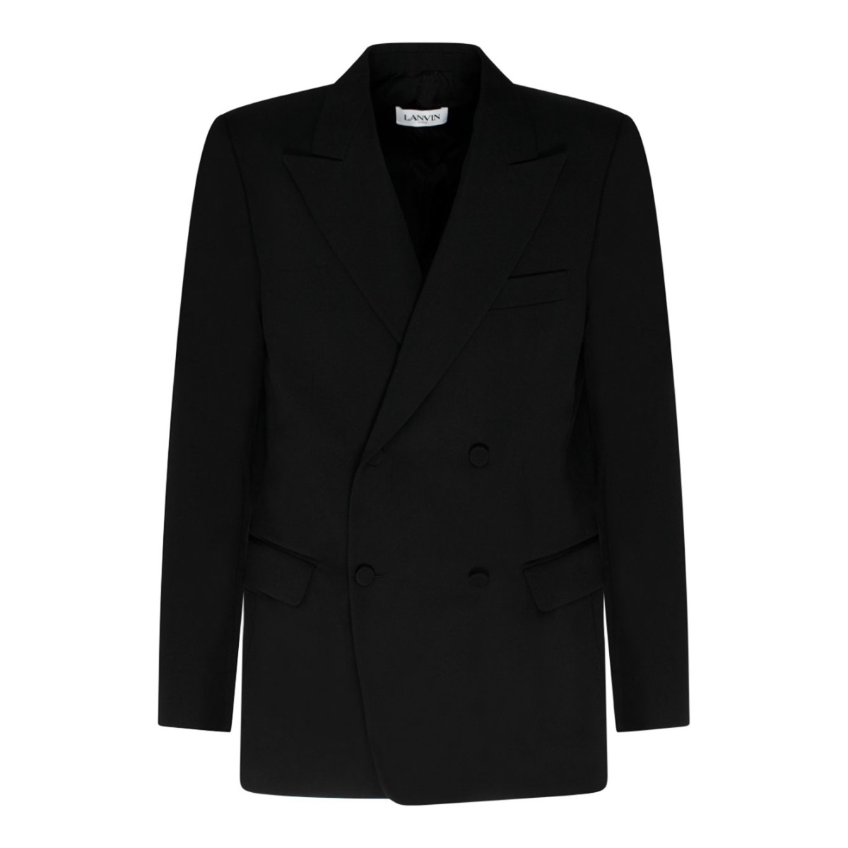 Black Wool Double Breasted Blazer