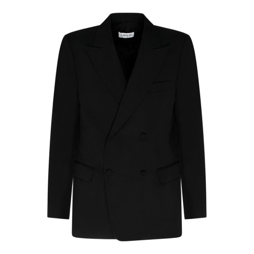 Black Wool Double Breasted Blazer