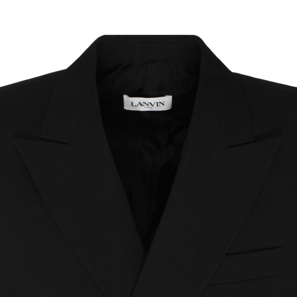 Black Wool Double Breasted Blazer