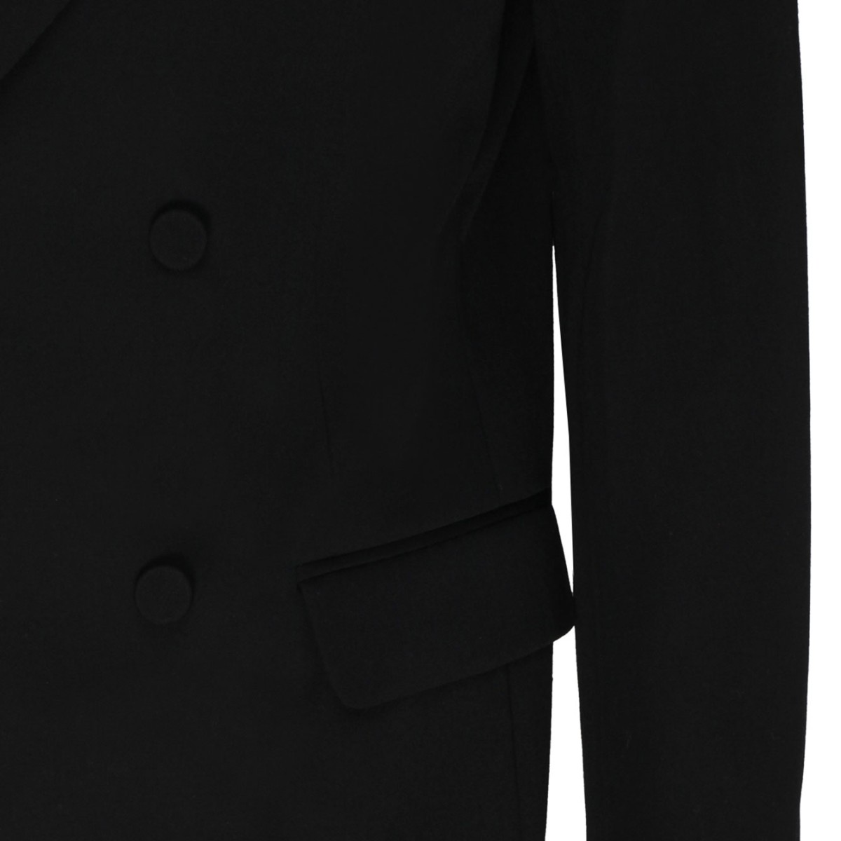 Black Wool Double Breasted Blazer