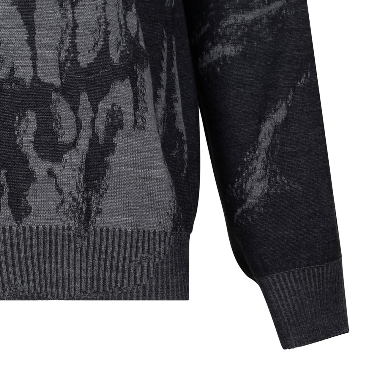 Grey Skull Intarsia Sweater