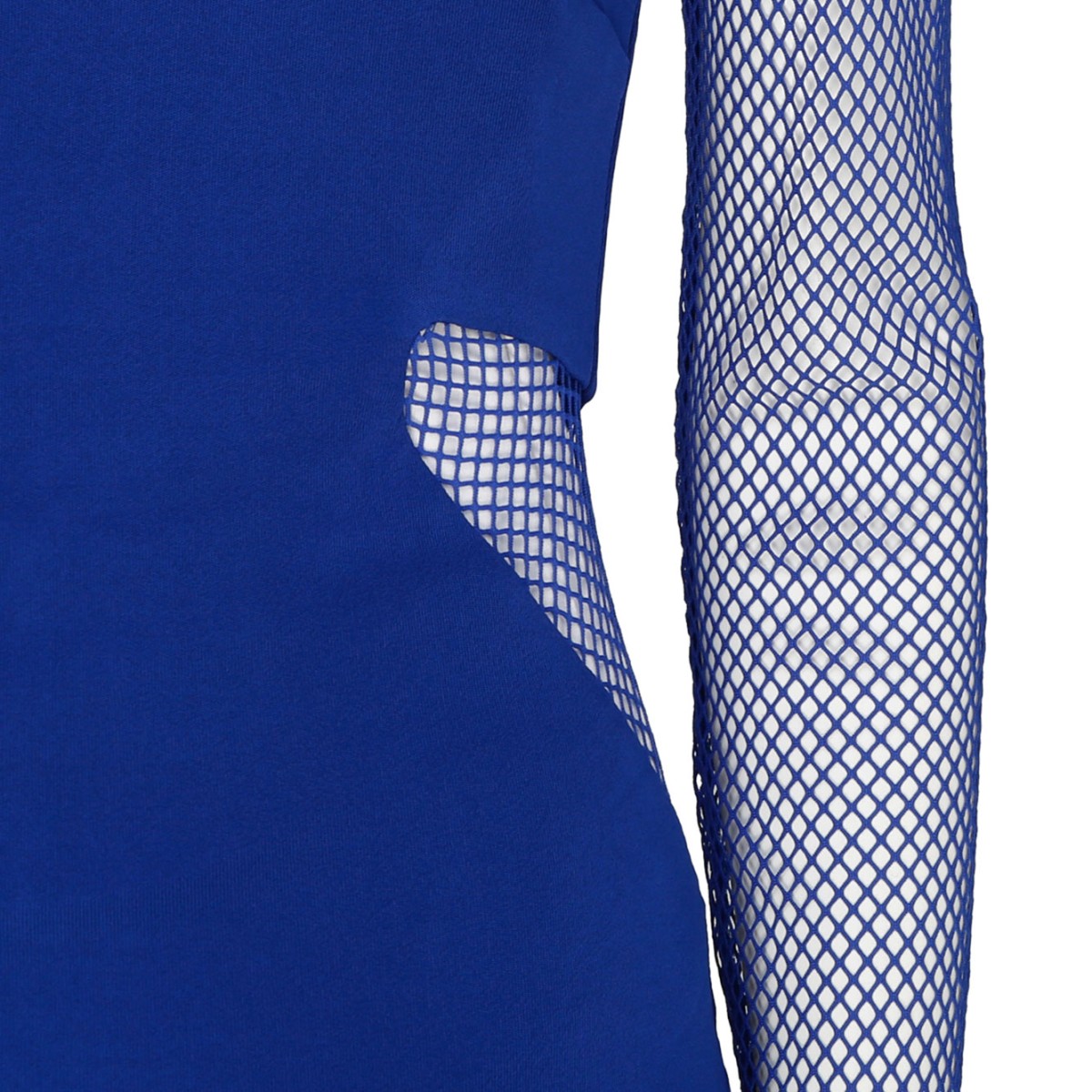 Cobalt blue Illusion Mesh Panel Minidress