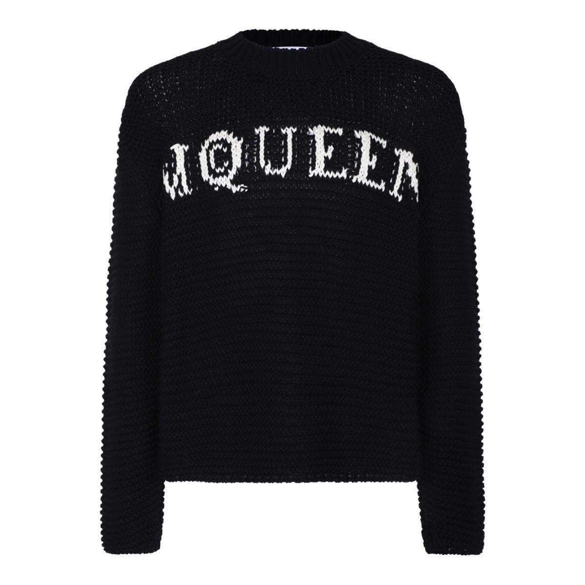 Black Logo Intarsia Sweater