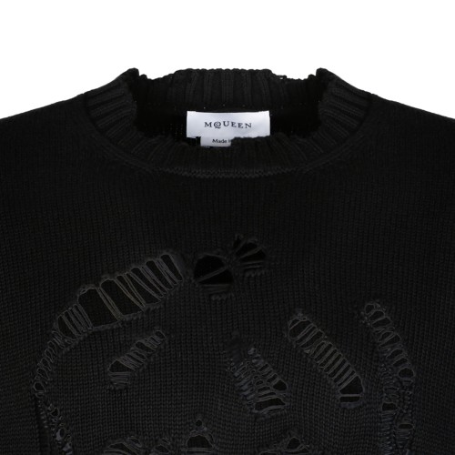 Black Skull Crew-Neck Jumper