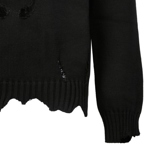 Black Skull Crew-Neck Jumper