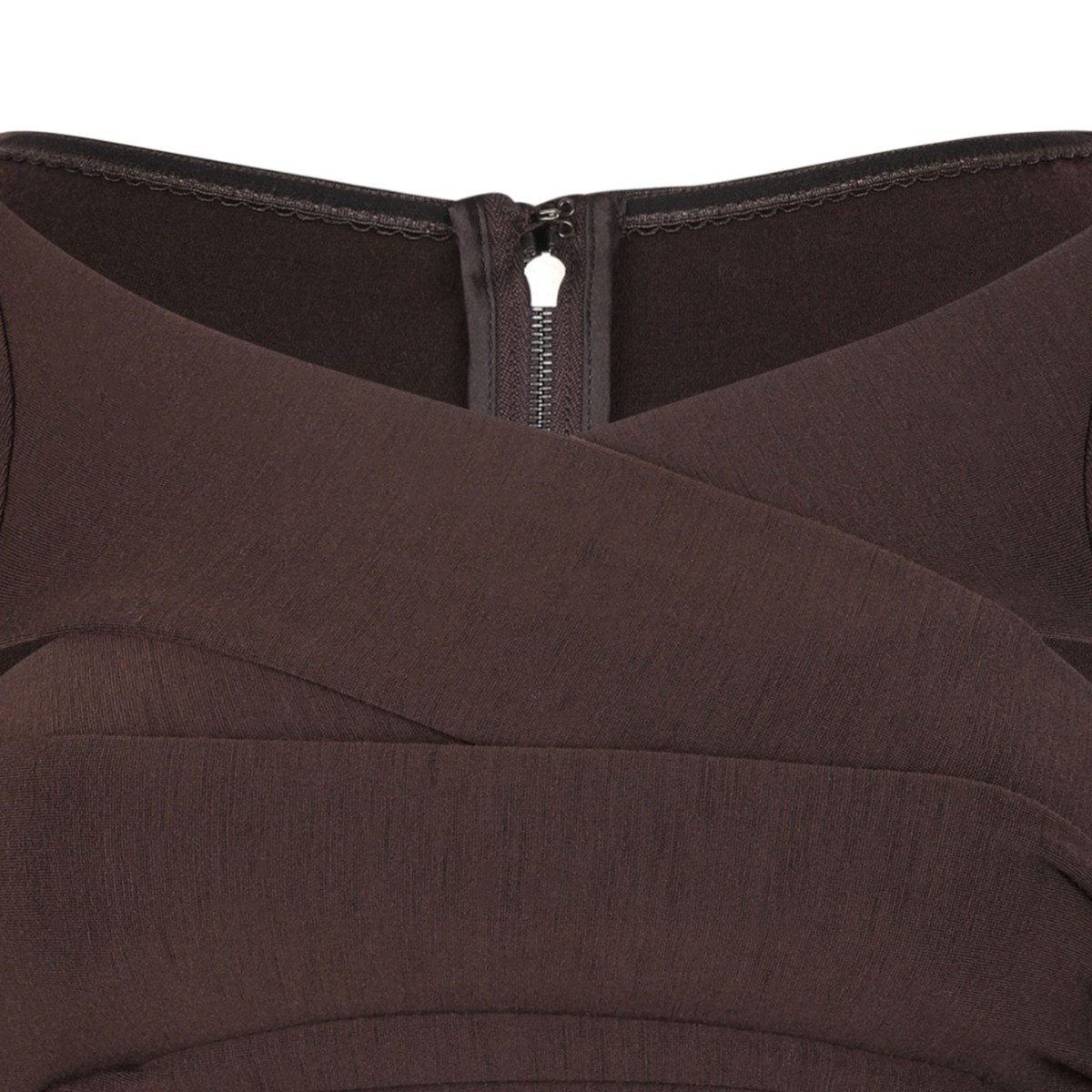 Brown Wrap Midi Dress