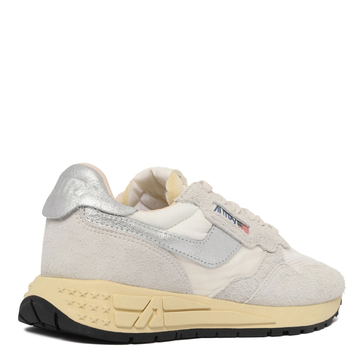 White and Grey Panelled Sneakers