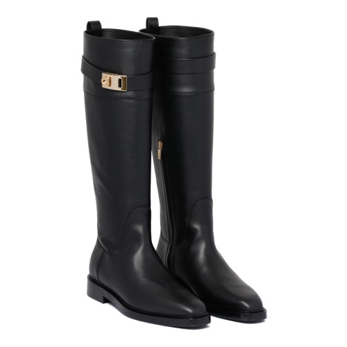 Black Buckle Detailing Boots