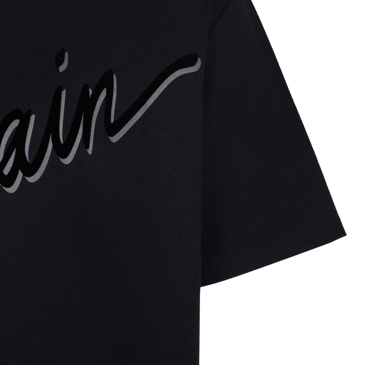 Black Flocked Logo T-Shirt