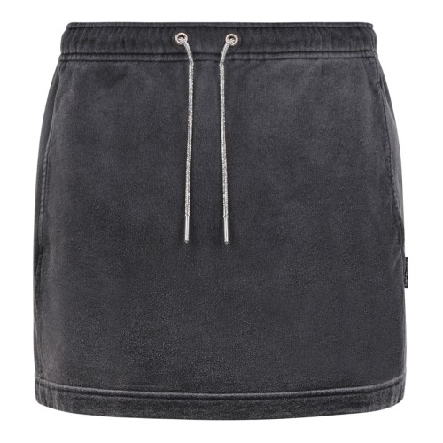 Washed Caviar Cotton Mini Skirt