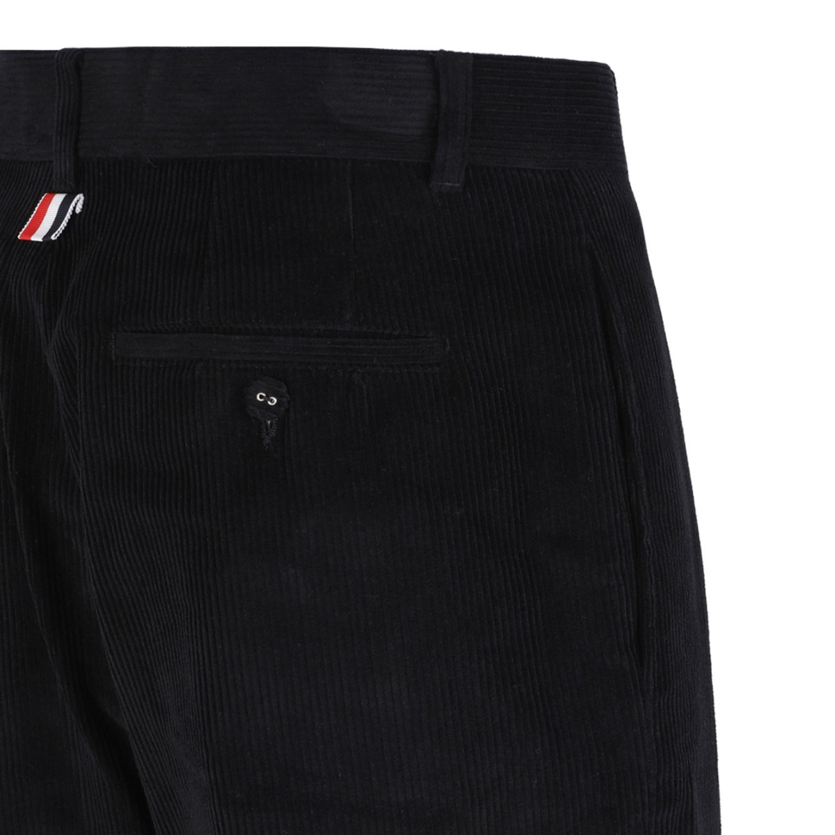 Black Corduroy Unconstructed Trousers
