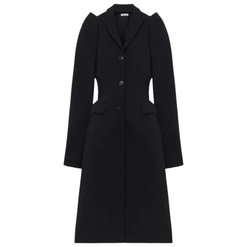 Black Pinched Shoulder Coat