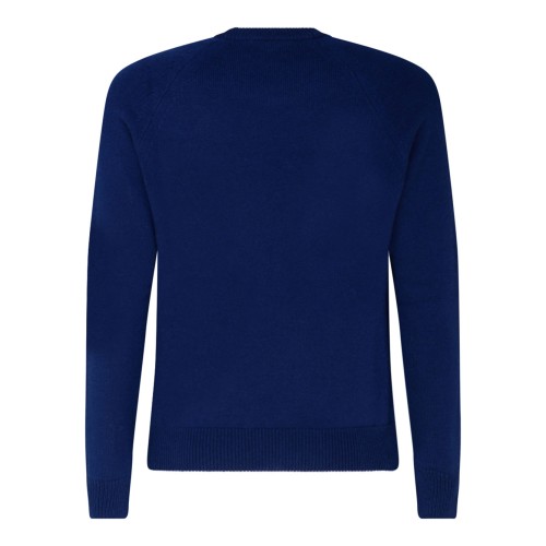 Dark Blue Cashmere Crewneck Jumper. 2