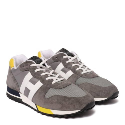 Grey Panelled Suede Sneakers 2