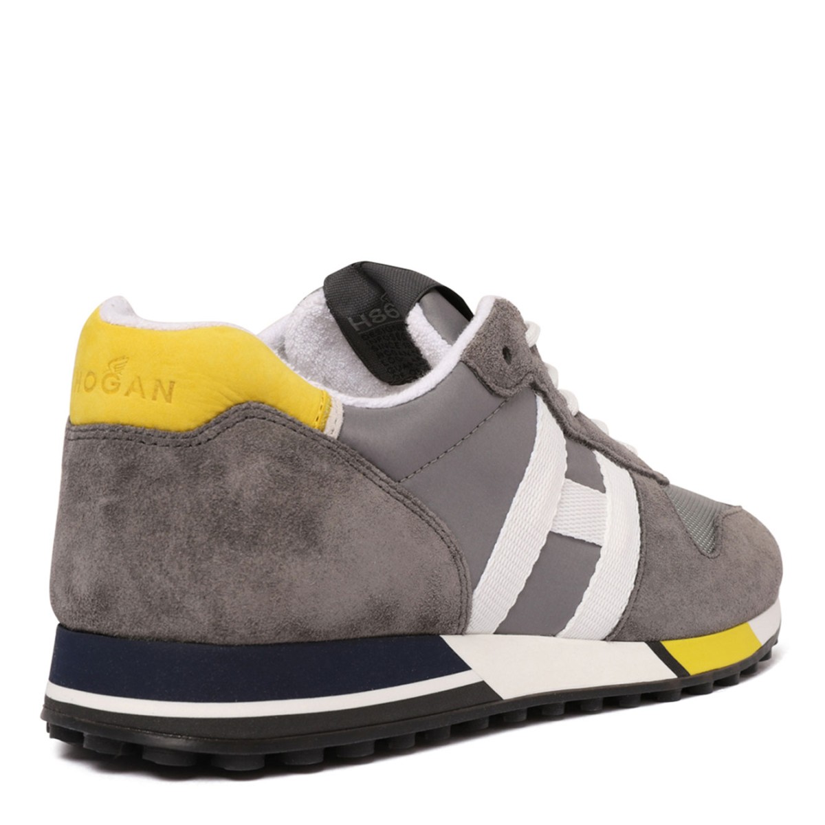 Grey Panelled Suede Sneakers